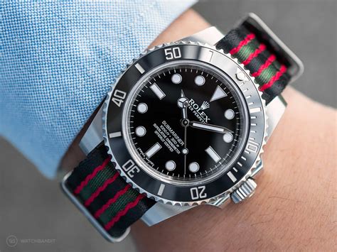 rolex submariner alligator nato|Rolex Submariner 21mm strap.